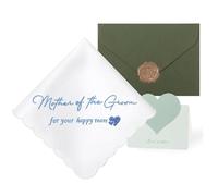 Wedding Handkerchiefs Something Blue for Bride Gift for Mother of Bride Handkerchief Keepsake Bridal Happy Tears Hankies, Mother of Groom, 12.6*12.6 inch