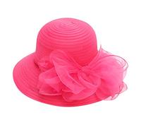 Wedding Hats for Women Bridal Party Wedding Hat Dress British Tea Women's Cap Fascinator Baseball Caps Multi-Coloured Bows Wide Brim UPF 50+ UV Protection Women Oganza Summer Sun Hat