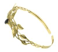 Wedding Headband Women Head Band Bridal Hair Band Leaves Headpiece Metal Headband Crystal (Yellow 1 Count (Pack of 1))
