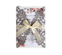 Wedding Invitation Cards, Personalized Wedding Invitation Cards Pearlescent Paper Multicolor 25/50/100 pcs(Silver charcoal,25pcs)