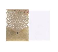 Wedding Invitation Cards, Wedding Invitations Glitter Paper Lace Diamond Pocket Cards Multicolor 125x180mm 10 Pcs(Rose cover insert)