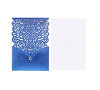 Wedding Invitation Cards, Wedding Invitations Glitter Paper Lace Diamond Pocket Cards Multicolor 125x180mm 10 Pcs(Blue cover insert)