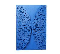 Wedding Invitation Cards, Wedding Invitations Personalised 10pcs Multicolor Glitter Butterfly 17.7x11.7cm Envelopes(Loyal Blue,with White Inner)