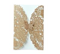 Wedding Invitation Cards, Wedding Invitations Personalised 10pcs Multicolor Glitter Butterfly 17.7x11.7cm Envelopes(Glitter Orange,with White Inner)