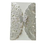 Wedding Invitation Cards, Wedding Invitations Personalised 10pcs Multicolor Glitter Butterfly 17.7x11.7cm Envelopes(Glitter Champagne,with White Inner)
