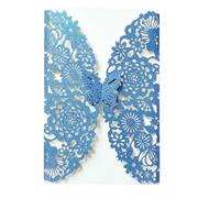 Wedding Invitation Cards, Wedding Invitations Personalised 10pcs Multicolor Glitter Butterfly 17.7x11.7cm Envelopes(Glitter Blue,with White Inner)