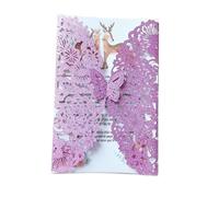 Wedding Invitation Cards, Wedding Invitations Personalised 10pcs Multicolor Glitter Butterfly 17.7x11.7cm Envelopes(Glitter Pink,with White Inner)