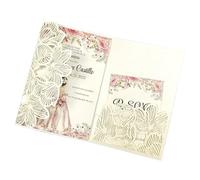 Wedding Invitation Cards, Wedding InvitationsTri-Fold Pocket Cards Kit Pack of 50 Multicolor(Ivory2,Cover and envelope)