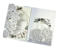 Wedding Invitation Cards, Wedding InvitationsTri-Fold Pocket Cards Kit Pack of 50 Multicolor(White2,Blank set)