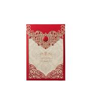 Wedding Invitation Elegant Greeting Card Envelope Party Decoration for Wedding Ceremony(Red)