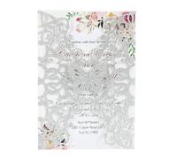 Wedding Invitations 10/20/50pcs Butterfly Wedding Invitation Card Birthday Party Glitter Invitation Card Greeting Cards(Silver,10pcs)