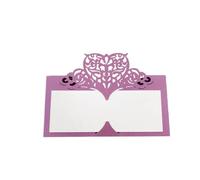 Wedding invitations 10/50/100Pcs Wedding Table Card Paper Laser Cut Heart Shape Name Place Party Decoration Favor Seat Personalised wedding invitations(Dark purple,50pcs)