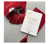 Wedding Invitations 100pcs Flannel Style Envelopes And Tassels Handmade Custom Wedding Invitation Card(Red,150 piece)