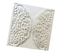 Wedding Invitations 10pcs Cream Square Laser Cut Wedding Invitations Cards,Bridal, Birthday Invite For parties