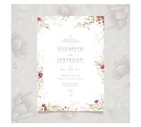 Wedding Invitations 20/100pcs Wedding Invitation Card Custom Invitations Photo Floral Save The Date for DIY(Style 1,100pcs 5x7inch)