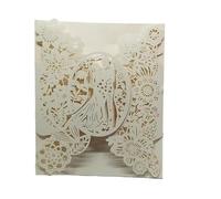 Wedding Invitations 25pcs Bride & Groom Wedding Invitations Card Flowers Invitation Pocket Envelopes Cards Mariage Anniversary Party Supplies Favors(Beige Cover,11.5x17.5cm)