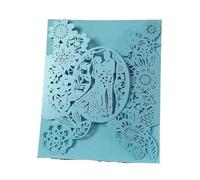 Wedding Invitations 25pcs Bride & Groom Wedding Invitations Card Flowers Invitation Pocket Envelopes Cards Mariage Anniversary Party Supplies Favors(Light blue Cover,12x14.5cm)