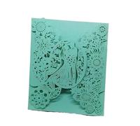 Wedding Invitations 25pcs Bride & Groom Wedding Invitations Card Flowers Invitation Pocket Envelopes Cards Mariage Anniversary Party Supplies Favors(Cyan Cover,11.5x17.5cm)