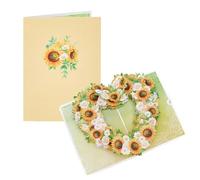 Wedding Invitations 2pcs Flower Birthday Card Floral Thank you Card Wedding Invitations Cherry Blossom Gifts For Mothers Day Anniversary Greeting Cards(Sunflower Love)