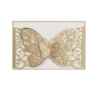 Wedding Invitations 50pcs Butterfly Laser Cut Wedding Invitation Card Covers Business Greeting Engagement Decoration Party Supplies For parties(Gold)