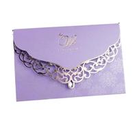 Wedding Invitations 50pcs Laser Cut Wedding Invitation Card Business Greeting Cards With Diamond Decoration Party Supplies For parties(Lavender)