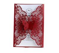 Wedding Invitations Birthday Greeting Cards Wedding Decor Party Supplies Wedding Acceptance Card Invitation Cards(50 Dark Red Covers)