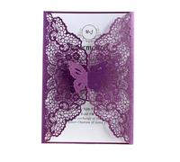 Wedding Invitations Birthday Greeting Cards Wedding Decor Party Supplies Wedding Acceptance Card Invitation Cards(50 Purple Covers)