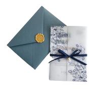 Wedding Invitations Card 50pcs Invitation Wedding Engagement Graduation Birthday Greeting Card Party Supplies Business(Blue)
