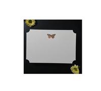 Wedding Invitations Greeting Card Light Luxury Embossed Three-dimensional Gold-stamped Butterfly Pattern Message Card Wedding Invitation(Grey)