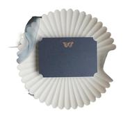 Wedding Invitations Greeting Card Light Luxury Embossed Three-dimensional Gold-stamped Butterfly Pattern Message Wedding Invitation(Blue)