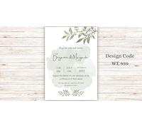 Wedding Invitations Minimalist Eucalyptus Green Botanical Wedding Cards Floral Invitation (1 Sample)