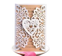 Wedding Invitations Wedding Invitation Card Shell Laser Cut Hollow Valentine's Day Greeting Card Holiday Party Wedding Supplies Decoration Wedding Invitations Card(Color:White,Size:50PCS)