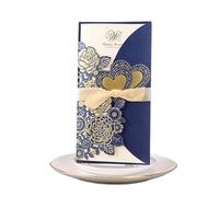 Wedding Invitations Wedding Tabletop Name Cards Supplies Banquet Seat wedding acceptance card for DIY(Only Blue Cover)