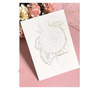 Wedding Invitations White Flower Greeting Card With Envelope, Pop-up Blessing Blank Thank You Card, Invitation, Embossed Flower Card(1PC)