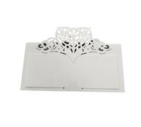Wedding Invitations With Envelopes 10/50/100Pcs Wedding Table Card Paper Laser Cut Heart Shape Name Place Party Decoration Favor Seat(White,50pcs)