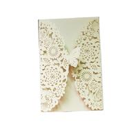 Wedding Invitations With Envelopes 10pcs Glitter Butterfly Invitation Card Envelopes Wedding Engagement Christening Party Decor Favor Supplies(Beige,All Set)