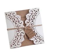 Wedding Invitations With Envelopes Birthday Greeting Cards Wedding Decor Party Supplies Acceptance Card Invitation(WHITE)