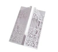 Wedding Invitations With Envelopes Metallic Gold Gate Laset Cut Wedding Invitation Cards 50 Sets Personalized Printing Marriage Celebrity Party Invites(Lavender,Laser cut card)