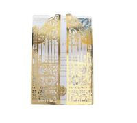 Wedding Invitations With Envelopes Metallic Gold Gate Laset Cut Wedding Invitation Cards 50 Sets Personalized Printing Marriage Celebrity Party Invites(Metallc gold,Laser cut card)