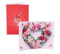 Wedding Invitations With Envelopes Pop-up Greeting Card with Envelope Flowers Postcard Floral Birthday Cards Valentines Gifts Creative Home Decor(Red Rose Love)