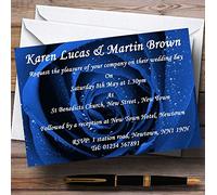 Wedding Invites Stunning Royal Blue Rose Personalised Wedding Invitations with Envelopes - Any Custom Text for Any Occasion
