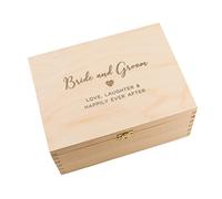 Wedding Keepsake Box For Bride And Groom - Newlywed Gifts - Wedding Gifts For The Couple - Wooden Memory Box