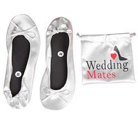 Wedding Mates Party roll up Shoes (2 Pairs) (Large (7-8) UK, Silver)