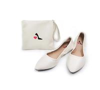 Wedding Mates Roll Up Shoes with Carry Bag (Ivory, UK Footwear Size System, Adult, Women, Numeric, Narrow, 4)