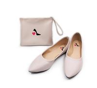Wedding Mates Roll Up Shoes with Carry Bag (Nude, UK Footwear Size System, Adult, Women, Numeric, Narrow, 4)