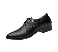 Wedding Men's Formal Oxford Shoes French Leather Lace-up Cap Toe Design Working Slip Resistant Shoe(Negro,9 UK)