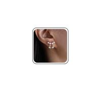Wedding Mini Pearl Stud Earrings Ear Crawler Small Cz Heart Earrings Drop Sparkly Tiny Rhinestone Love Smaller Crystal Dangle Climber Dainty Simple Cute Delicate Minimalist Trendy for Women