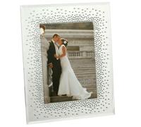 Wedding Mirror Glass Photo Frame Starburst Crystals Design For 5"x7" Pictures FG51357