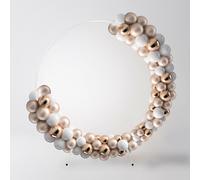 Wedding Moongate Gold Silver White Arch Round Frame Flower Balloon Decoration 2m