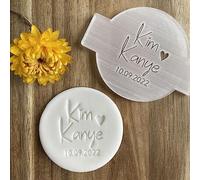 Wedding Name and Date Fondant Personalised Embosser, Custom Cookie Biscuit Stamp, Icing Stencil, Cake Decorating, Cupcake Decoration